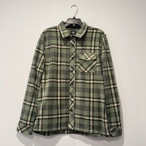 O'Neill Men's Plaid SuperFleece Button Down Shirt in Sage size Medium